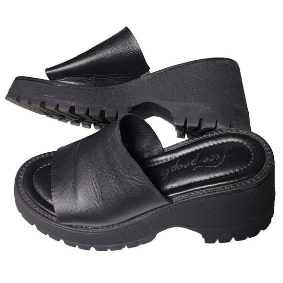 Free People Winona Wedge Black Comfort Leather Size EU 36 - Picture 4 of 9